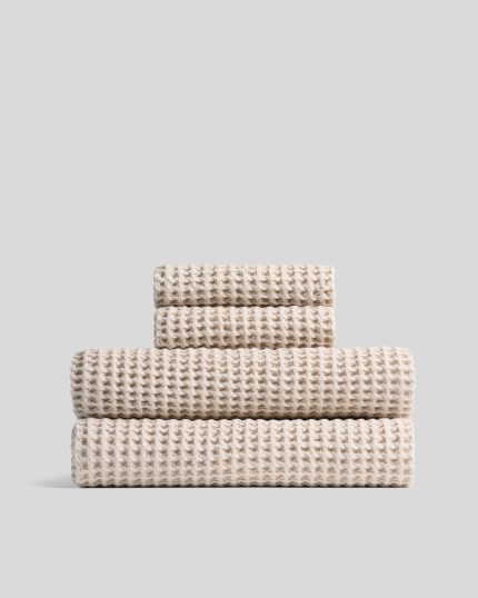 2+2 Waffle Bath Bundle - Bone