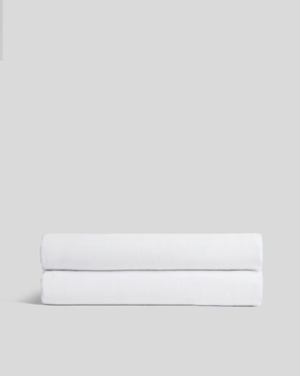 Linen Tencel Fitted Sheet - FINAL SALE (White with Black)