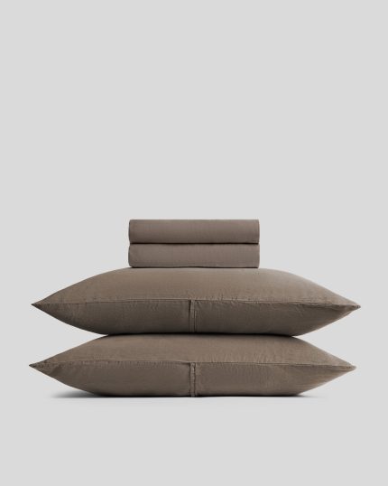 Linen Tencel Sheet Set - Warm Grey F/Q