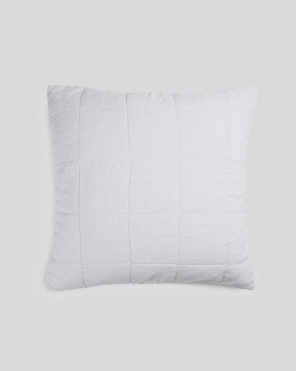 Linen Box Quilted Euro Sham (White)