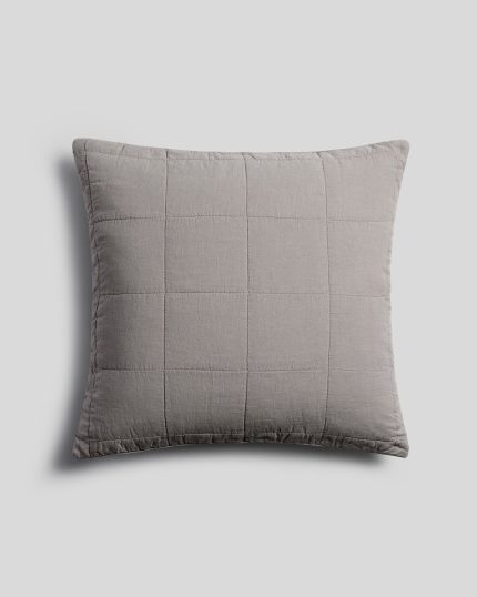 Linen Box Quilted Euro Sham (Pebble)