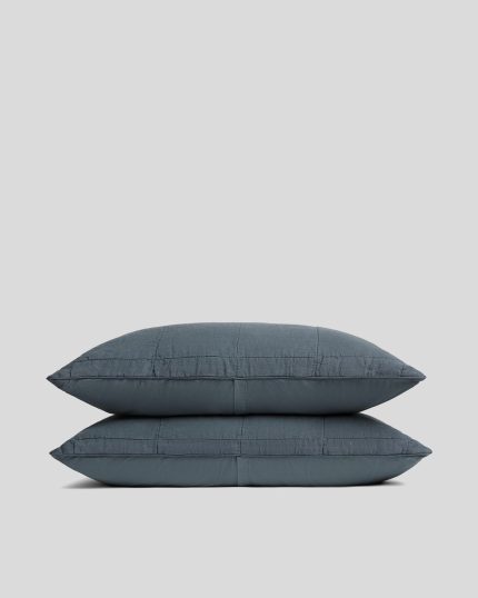 Linen Box Quilted Sham Set (Dusk)