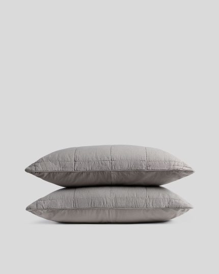 Linen Box Quilted Sham Set (Pebble)