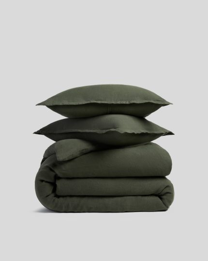 Linen Duvet Cover Set - Evergreen K/CK