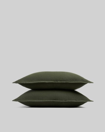 Linen Sham Set (Evergreen)