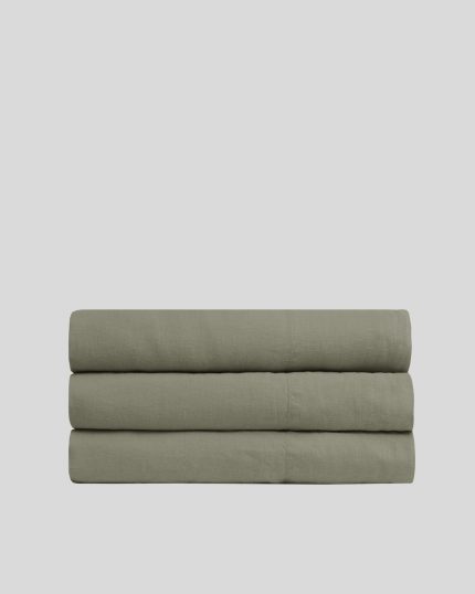 Linen Top Sheet - Moss