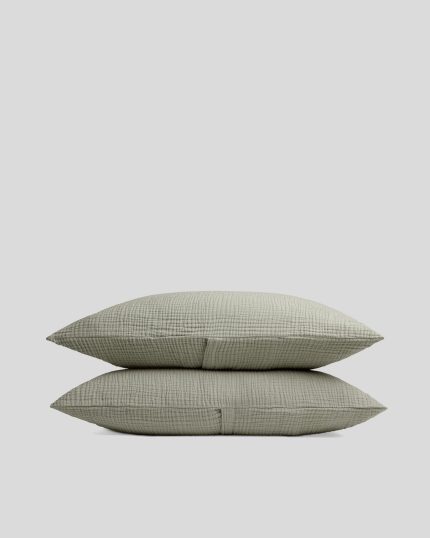 Organic Cloud Cotton Sham Set - FINAL SALE (Heathered Moss)