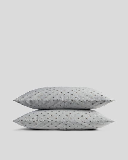 Overdyed Vintage Print Pillowcase Set (Sky)