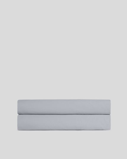 Percale Fitted Sheet (Sky)