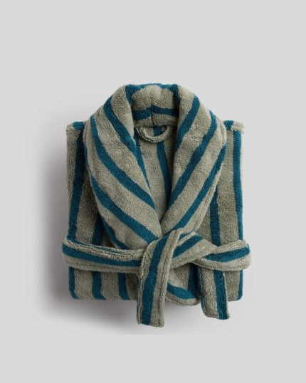 Terry Stripe Robe (Moss and Peacock)